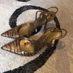 Chocolate and bronze shoes